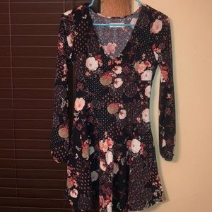 A&F Floral fit and flare skater dress